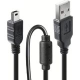 Derwell 5 Metre Mini USB 5pin Hızlı Veri Şarj Aleti Kablosu 5mt Ps3 Mp3 Mp4 Çalar Araba Dvr Gps Dijital Kamera Kablosu