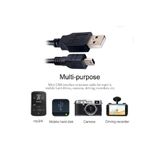 Derwell 5 Metre Mini Usb 5Pin Hızlı Veri Şarj Aleti Kablosu PS3 MP3 MP4 Çalar Araba DVR GPS Dijital Kamera Siyah