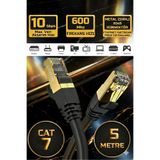Derwell 5 Metre Yeni Nesil Cat7 Ultra Hızlı Ethernet Kablosu Yüksek Hızlı Gigabit Destekli İnternet Kablosu