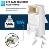 Derwell 500 Adet Yeni Nesil Ez Deliksiz Cat7 Rj45 Cat 7 Jak 2 Parça Metal Korumalı Rj 45 Ftp 8p8c Modüler Ağ Fiş Konnektör