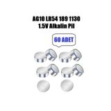 Derwell 60 Adet Ag10 1131 Sg10 389 189 Lr54 Düğme Pil Hesap Makinesi/Terazi/Saat/Oyuncak/Garaj Yuvarlak Pil