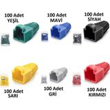 Derwell 600'LÜ Paket RJ45 Cat6 CAT6E Cat5 CAT5E Ethernet Ağ Kablosu Jakı Koruma Cover Kılıfı Kablo Konektörü 600 Adet Boot Kılıf Network Aksesuarlar