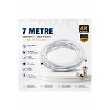 Derwell 7 Metre 4K Full HD Koaksiyel TV Uydu Anten Kablosu Seti - Güçlü Sinyal Aktarımlı Dayanıklı Televizyon Kablosu - Lnb Alıcı Uyumlu Yüksek Kalite Beyaz