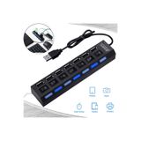 Derwell 7 Port Usb Çoklayıcı Hub Anahtarlı Aç/kapa Düğmeli Işıklı Usebe Çoğaltıcı Hub Switch Tak Çalıştır
