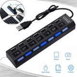 Derwell 7 Port USB Hub USB 2.0 Anahtarı USB Hub Yüksek Hızlı Çoklu 7 In 1 Hub USB On/off Anahtarı Taşınabilir USB Splitter Laptop Için USB Çoğaltıcı