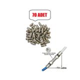 Derwell 70 Adet Tv Anten Kablo Konnektörü F/F Dişi Rg6 Koaksiyel Kablo Ara Uzatıcı Birleştirici F Konnektörü, Standart, DrwlFtoF70x, Gri, Erkek
