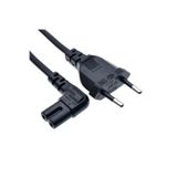 Derwell 80 cm L Uç 90 Derece Power Güç Elektrik Kablosu C7 Ps4/ps3 Teyp Laptop Adaptör Işıldak 2 Pinli Siyah