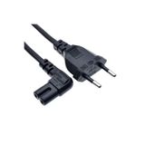 Derwell 80 Cm L Uç 90 Derece Power Güç Elektrik Kablosu C7 Ps4/Ps3 Teyp Laptop Adaptör Işıldak 2 Pinli Siyah,dRWL2pin80cm