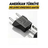 Derwell Amerikan - Türkiye Priz Çevirici Dönüştürücü Adaptör Piriz Ucu Jak Çevirici Adaptör Avrupa Türk Çevirici Jak Siyah