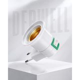 Derwell Çocuk Odaları Için Aç/kapa Anahtarlı E27 Duy Fişli, Prize Takılan Tak-Çalıştır Gece Lambası Duy Aparatı, Pratik Lamba Ampul Prizi Adaptörü Dönüştürücü - Beyaz