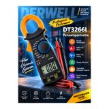 Derwell DT3266L Dijital Mini Pensampermetre Multimetre Akım Ölçer Ölçü Aleti AC/DC Voltaj Direnç Test Cihazı LCD Ekranlı Akıllı Elektrik Test Cihazı Kablo Ölçüm Probu Dahil Profesyonel Tamir Seti