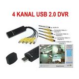 Derwell Easycap Capture Kamera Uydu - Tv Den Pc Kayıt Kartı 4 Kanal Siyah Ses Dönüştürücü ve Kamera Kayıt Kablosu 4 Ch USB Dvr 4 Çevirici Kablo Adaptör