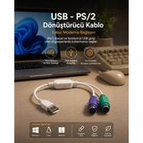 Derwell Eski Nesil Yuvarlak Uçlu Ps/2 Kablolu Klavye ve Mouse Setini Yeni Bilgisayarlara Bağlayan USB Çevirici Dönüştürücü Kablo Adaptör Aparatı Sürücüsüz Tak Çalıştır Kaliteli Dayanıklı Aparat Çoklayıcı