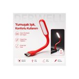 Derwell Esnek USB LED Lamba Powerbank Laptop ve PC için Taşınabilir Gece Lambası ve Kitap Okuma Işığı 5 Farklı Renk Seçeneği Mavi Kırmızı Turuncu Beyaz Yeşil
