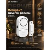 Derwell Ev Güvenlik Alarmı Manyetik Kapı Pencere Sensörü Hırsız Savar Mini Alarm - Bebek Çocuk Emniyeti ve Mahremiyet Koruması Sağlayan Pilli Pratik Montaj Kablosuz Güvenlik Sistemi Cihazı