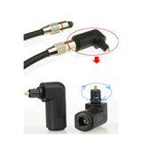 Derwell Fiber Optik 90 Derece M/F Dijital Optik Ses Kablosu Adaptörü Erkek Kadın Sağ Açı Toslink Optik Kablo