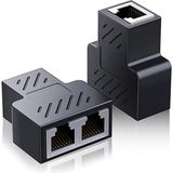 Derwell Gigabit Destekli 1 Giriş 2 Çıkış Ethernet Çoğaltıcı RJ45 CAT5E/CAT6/7/8 Siyah Renk