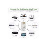 Derwell Gri Ca5/Cat6 RJ45 Bot Koruma Kılıfı Cat6 Koruma Cover + Yeni Nesil Rj45 Cat5 Cat6 Konnektör Delikli