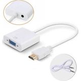 Derwell Hd 1080P Hdmı To VGA Kablosu Sesli Dönüştürücü Güç Kaynağı Hdmı Erkek VGA Kadın Dönüştürücü Adaptörü