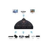 Derwell Hdmi Switch 3 In 1 Out Hdmi Giriş Çoklayıcı Port Kablolu Hdmı Otomatik Switch Çoğaltıcı Splitter Siyah, DRSWİCH