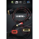 Derwell Hdmi To Dvi 24+1 Çevirici Dönüştürücü Monitör Kablosu 1.5 Metre Dual Link DVI-D (24+1) Konnektörlü HASIR