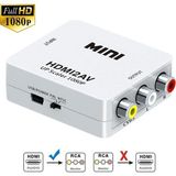 Derwell HDMI To Rca 1080P HDMI To Av 3rca Cvbs Composite Video Audio Converter Adapter Supports Pal/ntsc Compatible With Tv Stick Chromecast Apple Tv Pc Çevirici