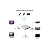 Derwell HDMI Uyumlu 3 in 1 Kablo Dönüştürücü USB 3.1 Tip C HDMI Uyumlu 4K Adaptör Gri - Samsung Huawei iPad Mac ile uyumlu, DerwellTypuras1