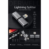Derwell Iphone Şarj ve Kulaklık Ikili Çevirici Çoklayıcı Aparat Aynı Anda Müzik Dinleme ve Hızlı Şarj Desteği Veren Lightning Splitter Dönüştürücü Adaptör Kompakt Taşınabilir Kaliteli Ses Aktarım Kablosu