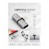 Derwell iPhone Uyumlu Çift Lightning Dönüştürücü Çoklayıcı Adaptör Aynı Anda Kesintisiz Şarj ve Müzik Dinleme Aparatı Kulaklık Çevirici Hub Premium Alüminyum Gövde Sağlam Dayanıklı Minimal Splitter