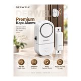 Derwell Kablosuz Kapı Pencere Alarmı - 90 dB Güçlü Sesli Hırsız Önleme ve Çocuk Güvenlik Kilidi Sistemi - Kolay Yapışkan Montajlı Ev Ofis Çekmece Uyumlu Manyetik Koruma Sensörü Cihazı