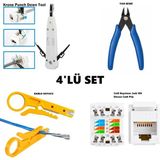 Derwell Krone Bıçağı Krone Reglet Pensesi Kep Kep RJ45 + Mini Yan Keski Elektronikçi Tip + Cat6 Keystone Jack 180 Derece Cat6 Priz Soketi Cat6 Dişi Soket Piriz + Kablo Soyucu Network Aksesuar