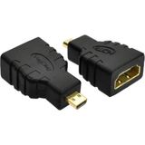 Derwell Micro HDMI To HDMI Çevirici Mikro Dönüştürücü Adaptör Tv Kablosu Tablet/laptop Kamera Için Çevirici 1 Adet - Siyah