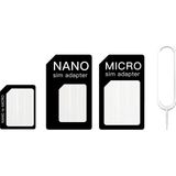 Derwell Mikro Standart Tam Boyut Nano ve Micro Sim Kart Aparatı, Dönüştürücü Sim Adaptörü 4'lü Set Çevirici Iğne Adaptör Nano Micro Mikro Sim Çevirici Telefon Sim Kartı Aparatı