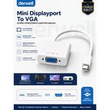 Derwell Mini Displayport To VGA Çevirici Dönüştürücü Adaptör Kablosu Macbook Pro Air Monitör Bilgisayar Tv Ekran Projeksiyon Uyumlu Mini Dp Thunderbolt Görüntü Aktarıcı Çoklayıcı Soket Beyaz Soketli