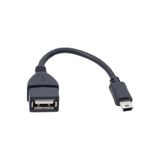 Derwell Mini Usb Otg Kablo 5 Pin Usb Çevirici Kablo Veri Kablosu Araba Ses Için Tablet Mp3 Mp4 Dönüştürücü SİYAH