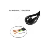 Derwell Power Güç Kablosu C13 3pinli Monitör Bilgisayar PSU Elektrik Güç Kablosu 220v 1.8 Metre SİYAH