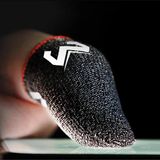 Derwell Pubg Mobil Oyun Parmaklık Eldiveni Hassas Dokunma Karbon Fiber Kumaş 2 Adet 1 Çift - Siyah