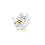 Derwell Rj11 4pin Jak 6p4c Telefon Kablosu Için Konnektör 4 Pinli Plug Altın Kaplama 4 Çekirdek ( 100 Adet ) Drwl4pin100a