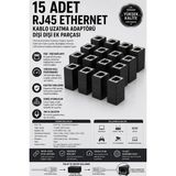 Derwell RJ45 Ethernet Kablo Uzatma Adaptörü Dişi Dişi Ek Parçası Internet Konnektör Çoklayıcı Dağıtıcı Aparatı Cat6 Cat7 Cat5 Uyumlu Ağ Bağlantı Elemanı Lan Ethernet Kablosu Birleştirici - !5 Adet Gigabit