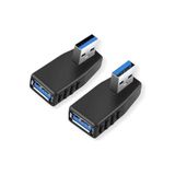 Derwell Sol ve Sağ 90 Derece Adaptör USB 3.0 Erkek Dişi Dik Açı Uzatma Adaptörü USB Bağlayıcı Konnektörü