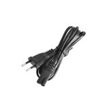 Derwell Teyp Işıldak Fişi C7 Power Güç Kablosu Enerji Kablosu 2 Pinli Power Cord 2-prong Pin Ac Ab 1.5 Metre Siyah
