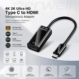 Derwell Type-C HDMI Dönüştürücü Kablo Adaptör - 4K Görüntü Aktarıcı Usb-C Telefon Tablet Pc Televizyon Çevirici Aparat Drwl