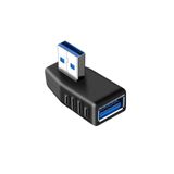 Derwell Usb 3.0 Sol Açılı Konnektör Erkek Dişi 90 Derece Uzatma Adaptörü Yüksek Hızlı Usb Yeni 3.0 Sürümü