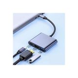Derwell Usb 3.1 Type-c To Hdmi Usb 3.0 Yüksek Hızlı 4k 2k Ultra Hd Çevirici Dönüştürücü Adaptör Kablosu Gri