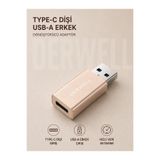 Derwell Usb Dişi Type-C Erkek Çevirici Adaptör USB 3.0 To Type C 3.1 Veri Şarj Kablo Dönüştürücü Flash Bellek Mouse Klavye Bağlama Aparatı Kompakt Dayanıklı Tasarım