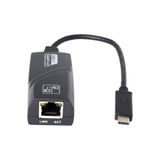 Derwell Yeni 2023 Type-c Usb Rj45 Ethernet 10/100/1000 Çevirici Adaptör 3.1 Gigabit Lan Dönüştürücü SİYAH