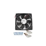 Derwell Yeni 2025 Dc 12V 4 Pinli 120X120MM 12CM Kare Kasa Fanı Molex-Pin Soketli Fan Sessiz Siyah