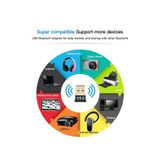 Derwell Yeni 2025 Usb Bluetooth 5.0 Adaptörü Verici Alıcı Ses Bluetooth Dongle Kablosuz Usb Adaptörü Siyah, DERWEL5.0