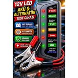 Derwell Yeni 2026 New 12V LED Araç Akü ve Alternatör Test Cihazı – Hızlı Akü Şarj Kontrol Ölçer Harici Güç Gerektirmez (Ölçüm Yapılan Aküden Beslenir) Dayanıklı Abs Plastik Gövdeli Cihaz - siyah