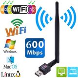 Derwell Yeni 600 Mbps Yüksek Hızlı USB Wifi Dongle Wifi Adaptörü Kablosuz Wifi Dongle Ağ Kartı 802.11 N/g/b Wifi Lan Adaptörü 802.11N/G/B Çip Pc Için